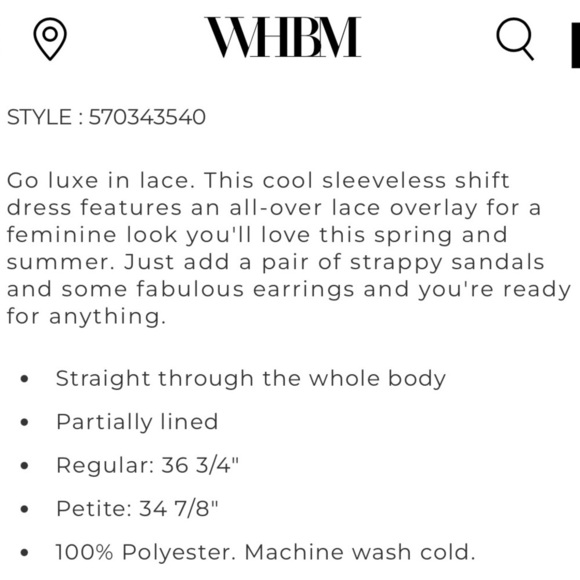 NWT WHBM Lace shift dress 6 - Dandelion. Spring, EasterParade, Lace, Boho, HAPPY - Picture 4 of 10